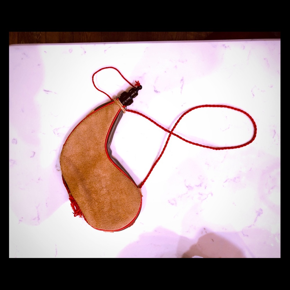Bota bag Natural tan suede leather 1 L